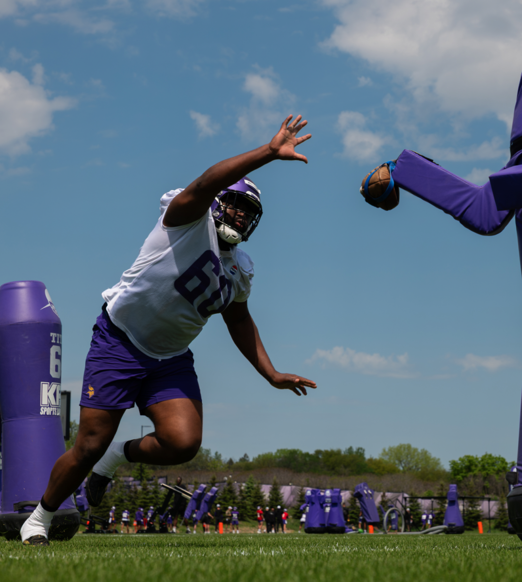 Elijah Williams at Vikings rookie minicamp. Courtesy of: @Vikings on X